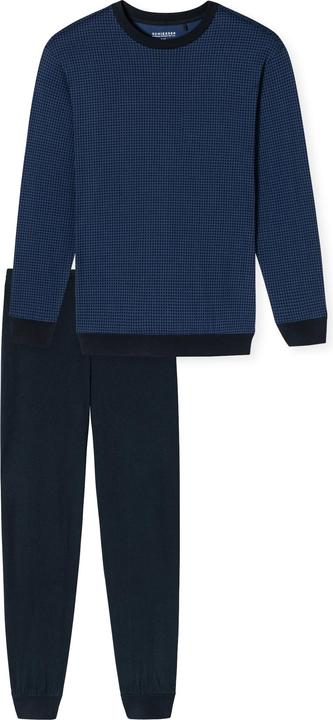 Schiesser langer Herren Pyjama / Schlafanzug mit Rundhals-Ausschnitt