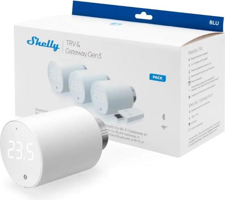 Produktbild Shelly BLU TRV x3 + BLU Gateway Gen3