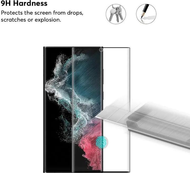 Image du produit Evelatus Galaxy S23 Ultra 2.5D Full Cover Japon Glue Glass Anti-Static (1 pièce(s), Samsung Galaxy S23 Ultra)