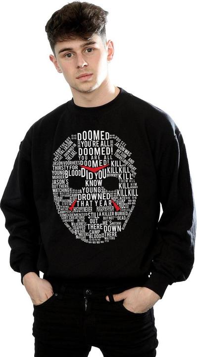 Actual product image Absolute Cult Mens Jason Text Mask Sweatshirt (XL)