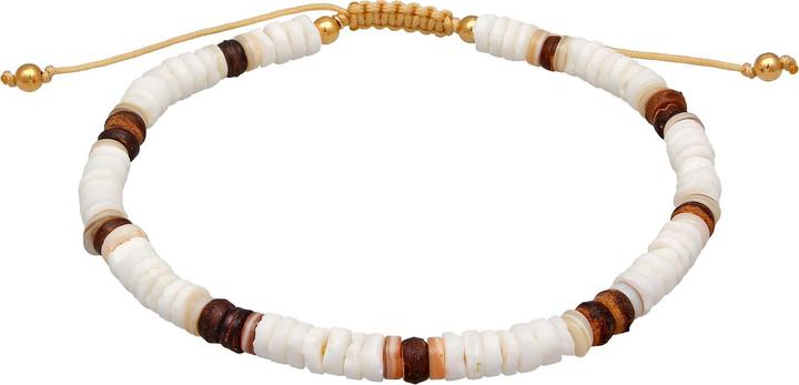 Produktbild Elli Fussschmuck Muschel Kokosnuss Holz Perlen 925 Silber (Muschel, Nylon, 925 Sterling Silber vergoldet, No Stein, 22 cm)