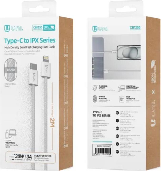 Actual product image Unico Cable USB Tipo(C) A Lightning 30w 3a (2 m, USB 3.2 Gen 1)