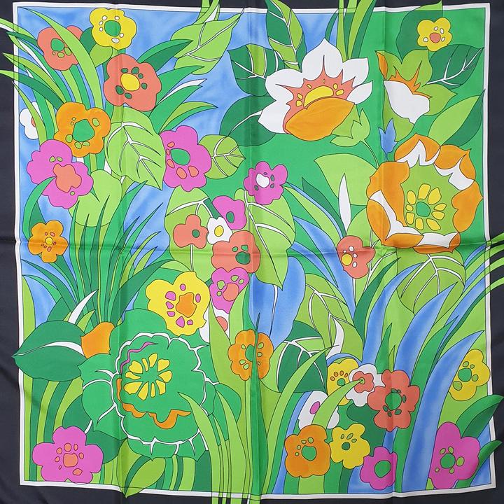 L'Officiel Foulard seta 90X90 colore nero-verde