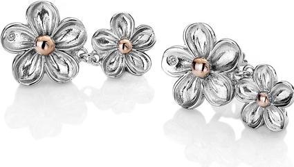 Hot Diamonds Silver flower earrings with diamonds Forget me not DE617