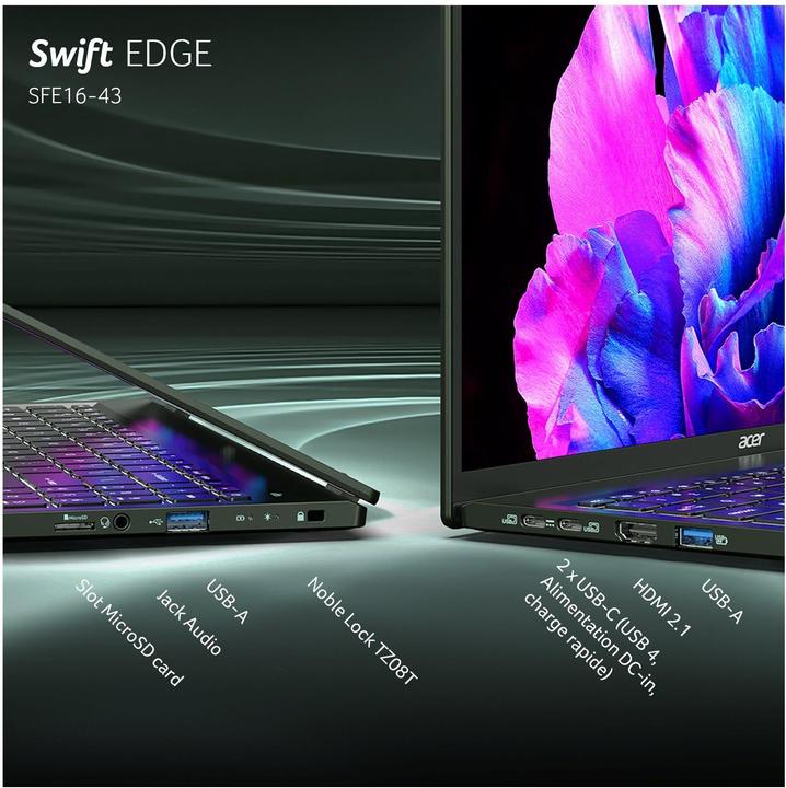 Actual product image Acer Swift Edge (16", AMD Ryzen 7 7840S, 16 GB, 512 GB, DE)