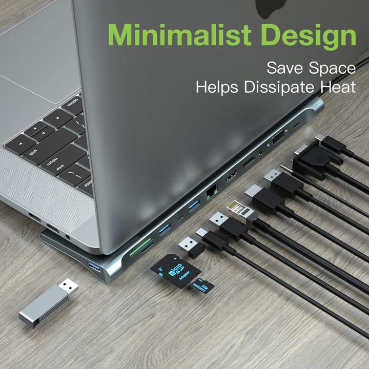 Productafbeelding Techly Docking Station USB-C-12-in-1 (USB-C, 1 Havens)