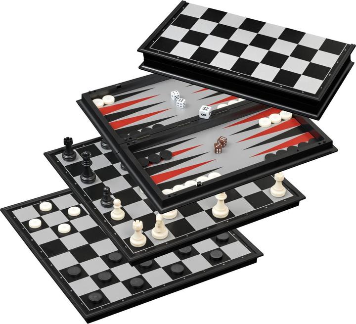 Philos Chess Backgammon Checkers Set