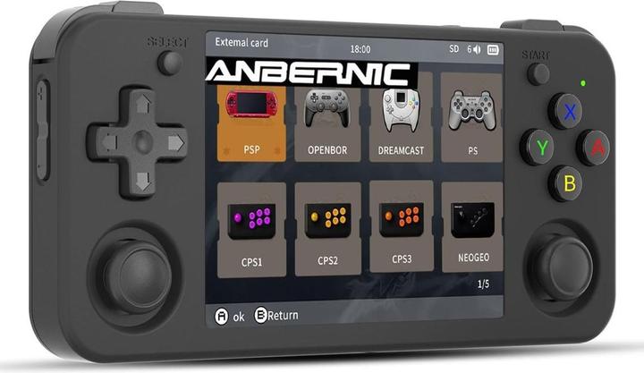 Anbernic Console de jeu portable rétro RG35XX H Noir
