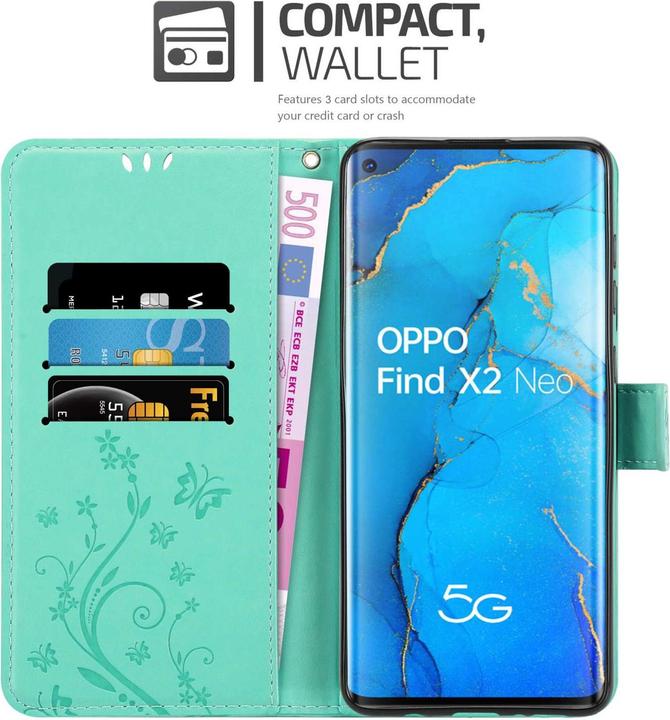 Produktbild Cadorabo Hülle für Oppo FIND X2 NEO mit Blumen Muster (Oppo Find X2 Neo)