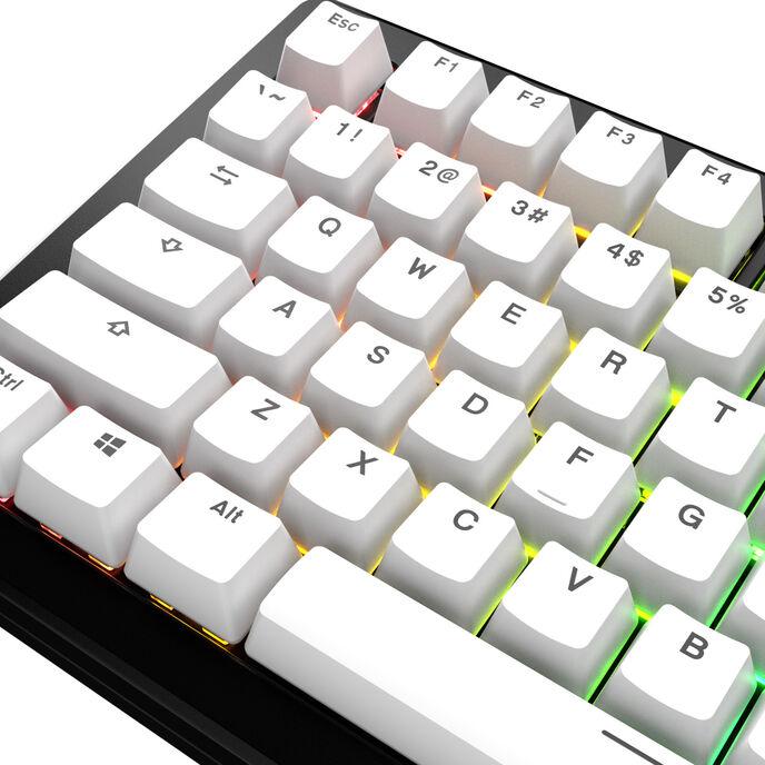 Actual product image Glorious GPBT Basics Keycaps, ANSI Layout (US), PBT, Dye-Sub - Classic White