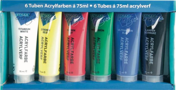 Produktbild Stylex Acrylfarben 6er Set (6 verschiedene Farben, 75 ml)