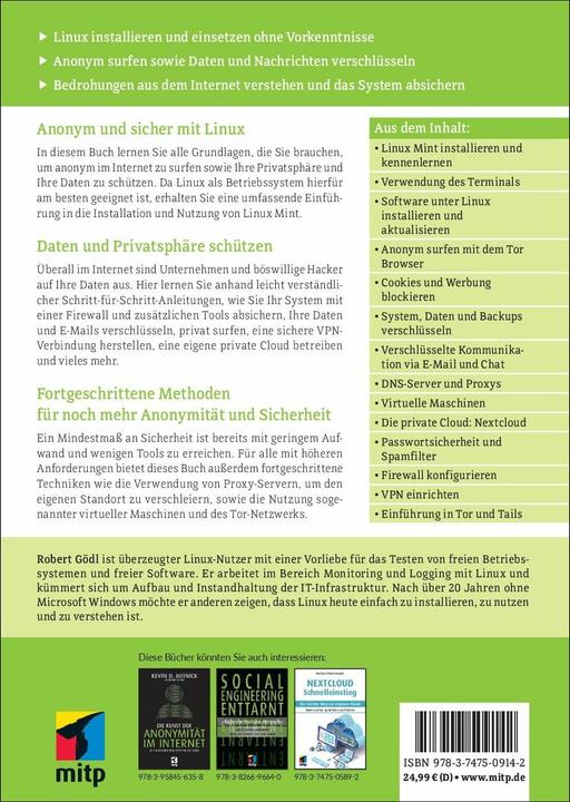 Actual product image Sicher & anonym im Internet mit Linux (German, Robert Gödl, 2024)