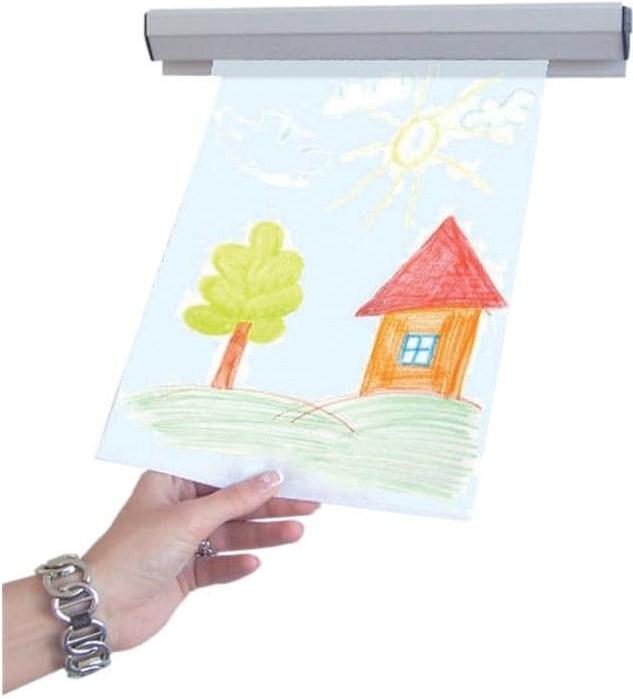 Actual product image Franken Paper clamping rail, self-adhesive, length: 580 mm plastic, can be extended as required, wall (210 x 297 mm)