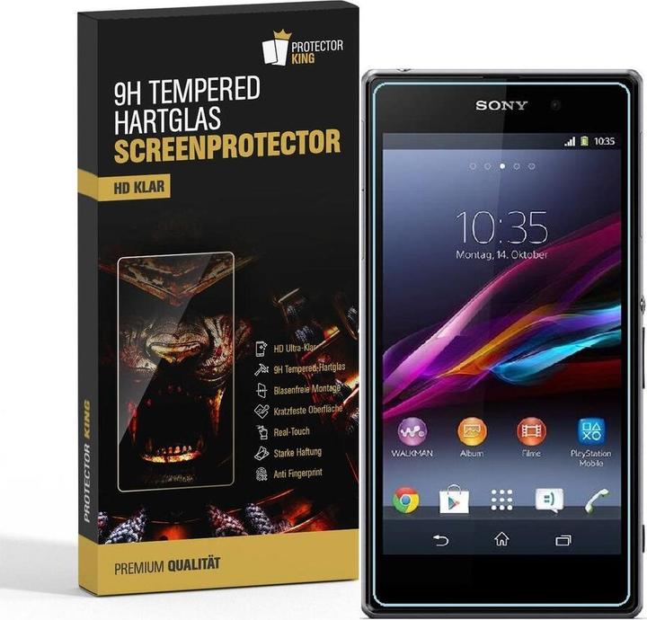 Actual product image Protectorking 3x real tempered 9H armoured glass 3D CLEAR (3 Piece, Sony Xperia Z1)