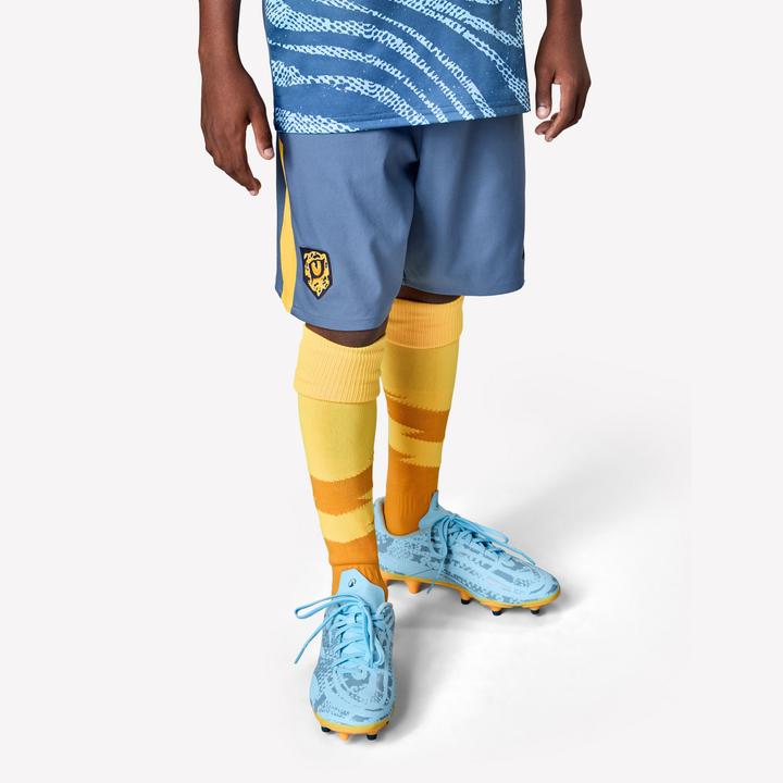 Image du produit Kipsta Short De Football Enfant Viralto Kids Gris Bande Orange (122)