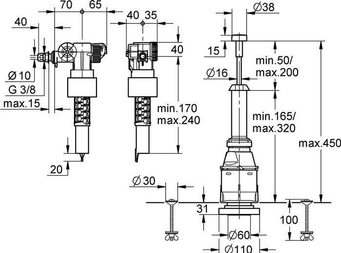 Produktbild Grohe 43907PI0 Austausch-Garnitur Servo-Set für Aufsatzspülkästen