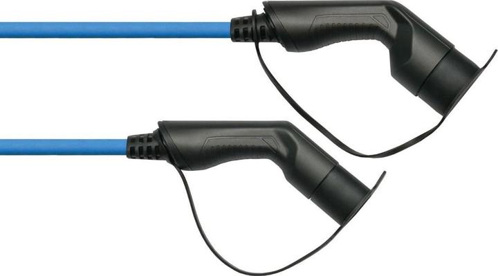 Actual product image Kabelmeister E-car charging cable mode 3, type 2 plug to socket, 16 A, 5 m, blue (Type 2, 11 kW, 16 A, 5 m)