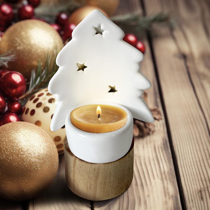 Immagine prodotto HTI-Living Teelichthalter Weihnachtsbaum Porzellan (H, B)