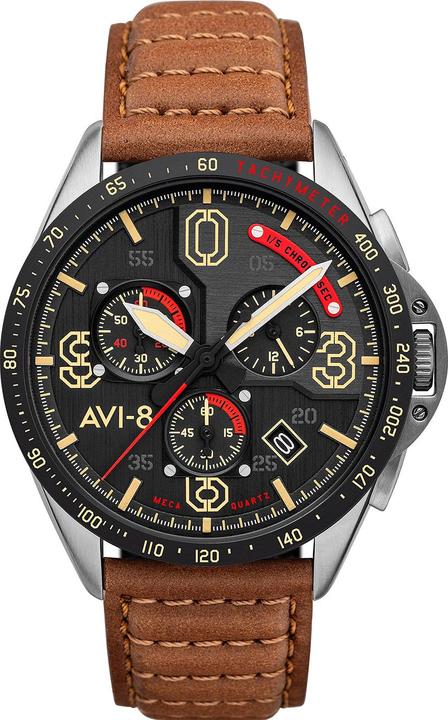 Actual product image AVI-8 AV-4077-02 P-51 Mustang Chronograph 43mm 5ATM (Chronograph, 43 mm)
