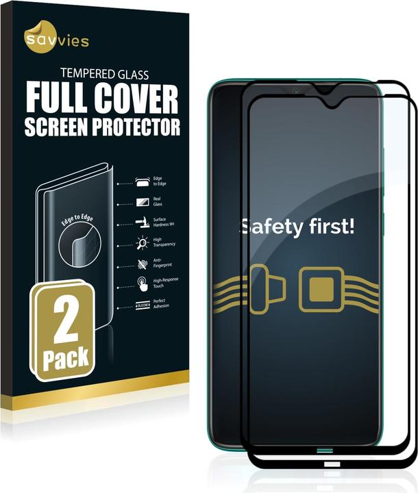Actual product image Savvies Full-screen armoured glass screen protector (2 Piece, Xiaomi Redmi Note 8)
