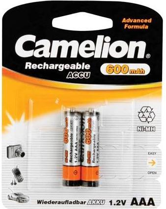Camelion NiMH AAA 1.2 V - 600 mAh (2 St./Blisterverpackung) (2 Stk., AAA, 600 mAh)