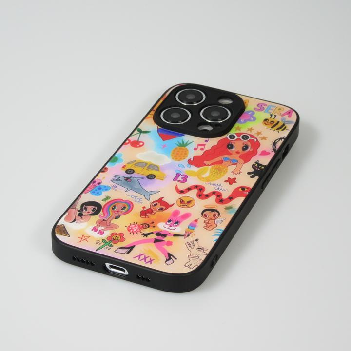Actual product image PhoneLook Cover Karol G Hot cartoons with brilliant surface with black silicone edges (Apple iPhone 13 Pro)