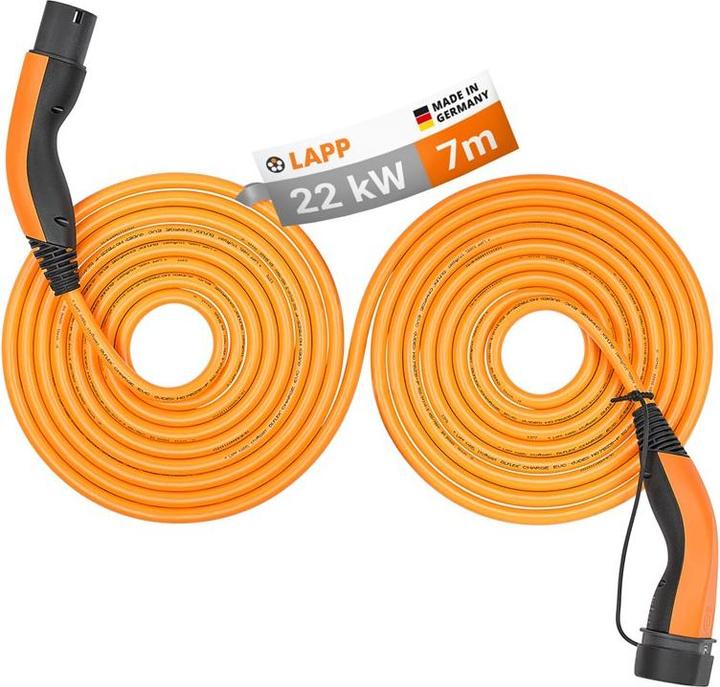 Immagine prodotto Lapp Mobility Selbstaufrollendes Ladekabel Typ 2, bis zu 22 kW, 7 m, orange (Tipo 2, 22 kW, 32 A, 7 m)