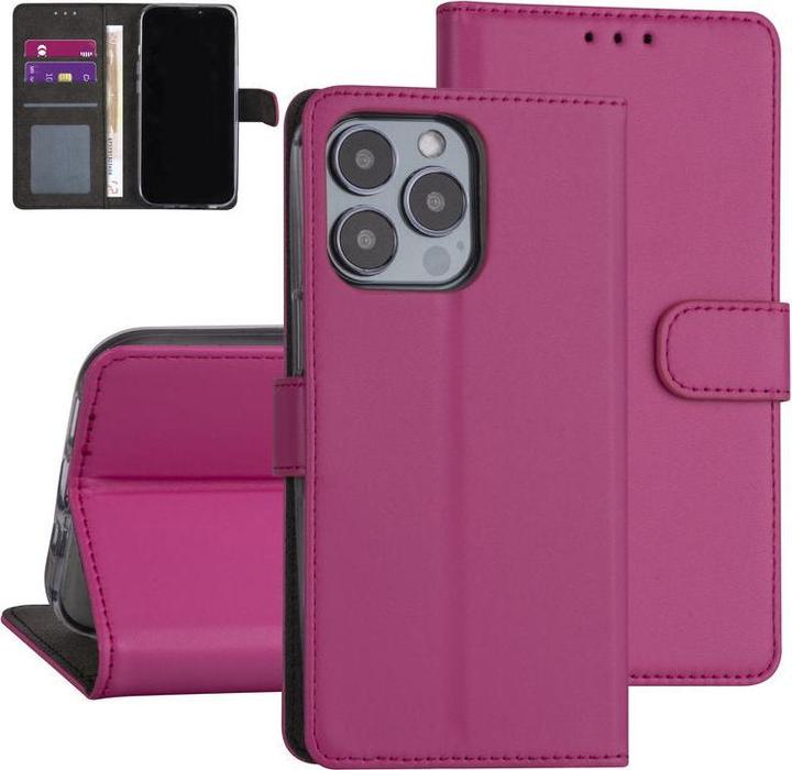 Produktbild Ambiance1 Hülle iPhone 13 Pro - Book Case Kunstleder pink No.206 (Apple iPhone 13 Pro)