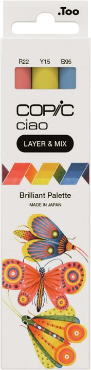 Image du produit Copic CIAO - Marqueurs (B-95 Light Grayish Cobalt, Y-15 Jaune de cadmium, R-22 Light Prawn, 6 mm, 3 x)