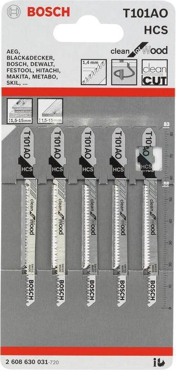 Image du produit Bosch Professional Zubehör Lame Jigsaw T 101 AO, Clean