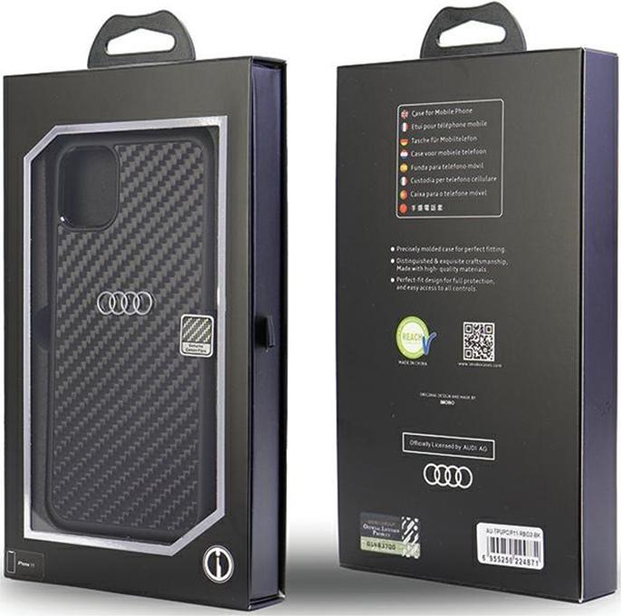 Immagine prodotto Audi Custodia rigida in fibra di carbonio per iPhone 11 / Xr 6,1" AU-TPUPCIP11-R8/D2-BK (Apple iPhone 11)