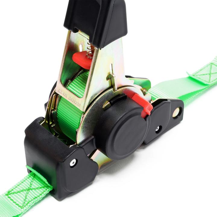 Image du produit Wiltec Sangle d’arrimage 3m x 25mm Traction 320 daN PES Crochet en forme S avec Tendeur à cliquet