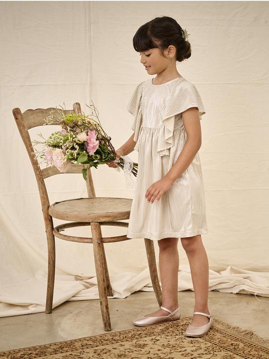 Actual product image Vertbaudet Mädchen Festkleid mit Schmetterlingsärmeln aus Lamé (86)