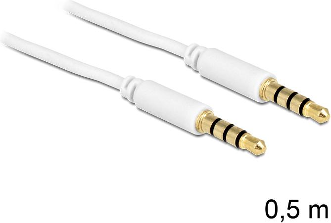 Immagine prodotto Delock Cavo jack 4 pin maschio > maschio (0.50 m, Connettore da 3,5 mm (AUX))