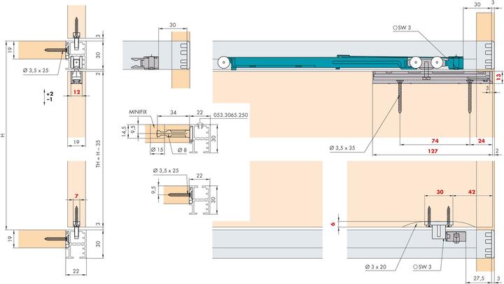 Produktbild HAWA Schiebetürbeschläge -REGAL C 16 HM, Inslide