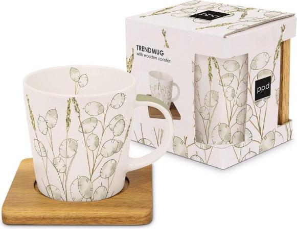 Actual product image ppd Coffee Cup Nature Trend with Wooden Coaster (350 ml)