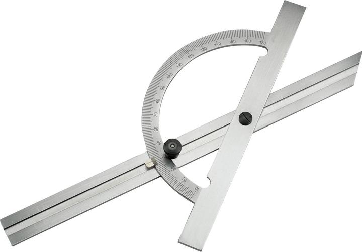 Produktbild RB Messwerkzeuge Gradmesser (Winkelmesser) 150 mm Messbereich 10-170°, Schienelänge 500 mm Stahl