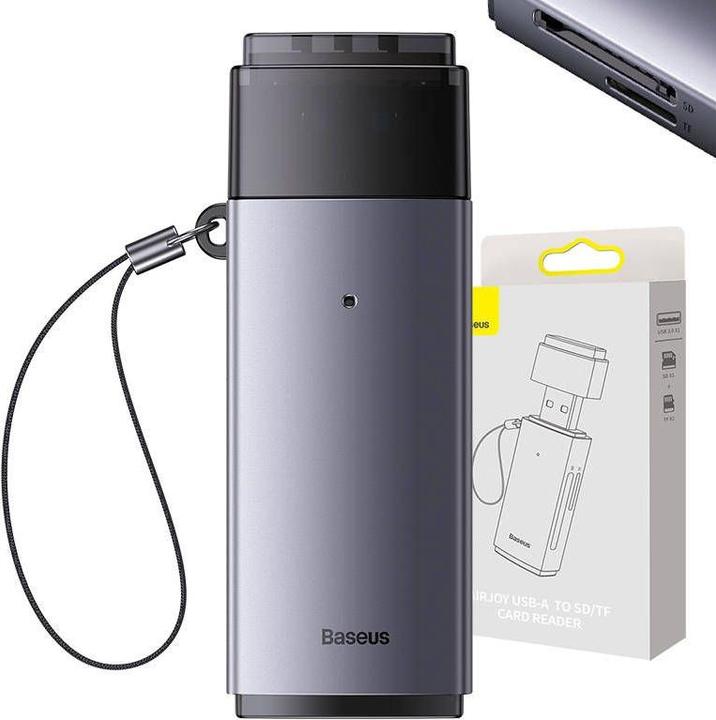 Image du produit Baseus Lite Series Lecteur de cartes USB-A vers SD/TF Gris (USB 3.0)