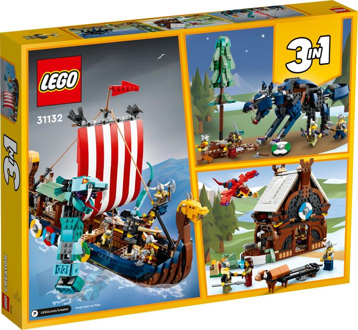Actual product image LEGO Viking ship with Midgard serpent (31132, LEGO Creator 3-in-1)