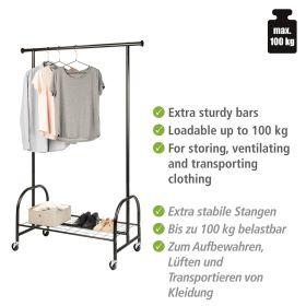 Produktbild Wenko Teleskop-Garderobe Profi 50696100 schwarz Metall 121,0 x 185,0 cm