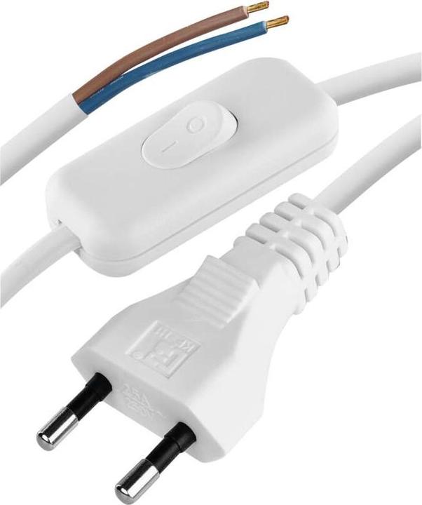 Actual product image Emos Mains cable PVC 2x 0.75mm2, switch (3 m)