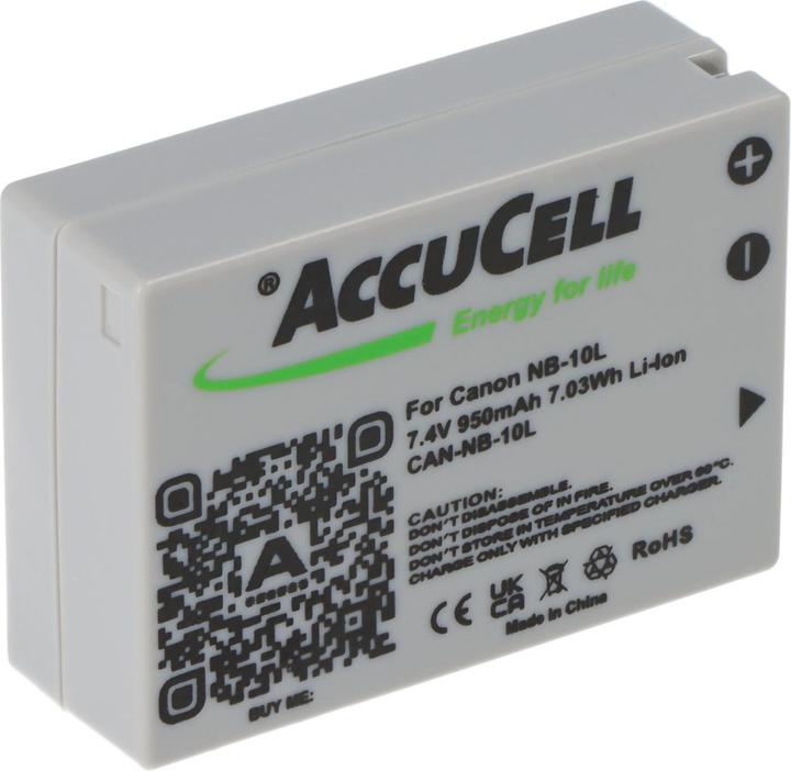 Actual product image AccuCell Battery Canon NB-10L, PowerShot SX40 HS