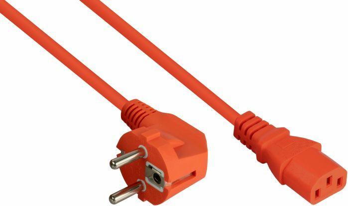 Immagine prodotto Kabelmeister Cavo di rete con contatto di terra tipo E+F (filettatura a 90°) per presa IEC C13, arancione, 1 (10 m)