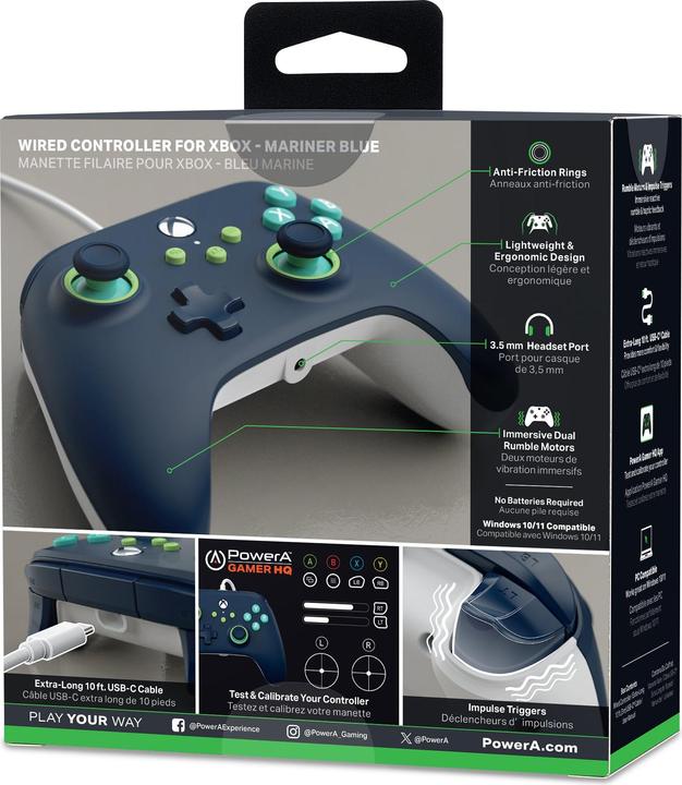 Produktbild PowerA Wired Controller - Mariner Blue (Xbox Series X - S) (PC, Xbox Series X, Xbox Series S)
