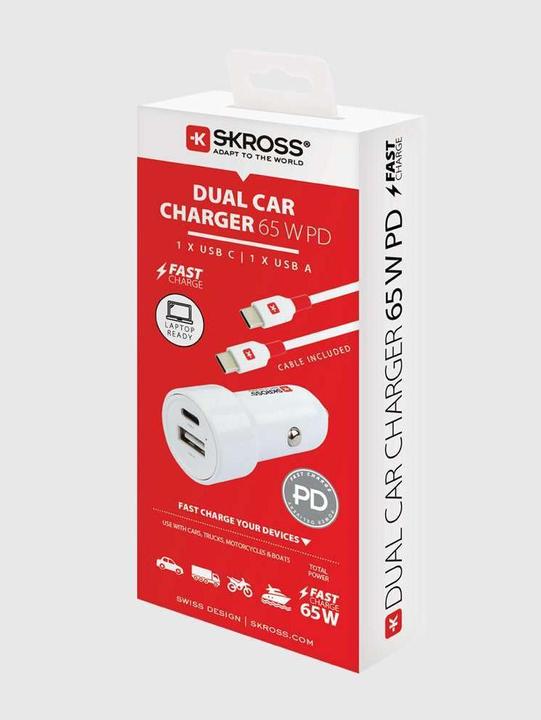 Immagine prodotto Peter Jäckel SKROSS Caricatore da auto doppio USB PD 65W Bianco