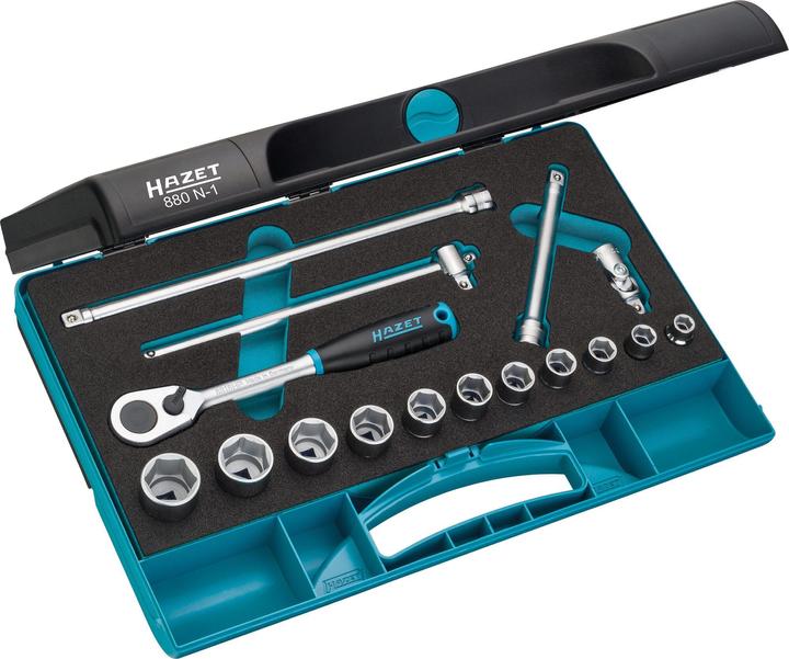 HAZET Steckschlüssel Satz 880N-1 ∙ Vierkant10 mm (3/8 Zoll) ∙ Aussen Sechskant-Tractionsprofil ∙ 8 ∙… (22 mm, 8 mm, 10  mm, 14 mm, 21 mm, 18 mm, 11 mm, 12 mm, 20 mm, 19 mm, 17 mm, 15 mm, 13 mm, 9 mm, 16 mm)