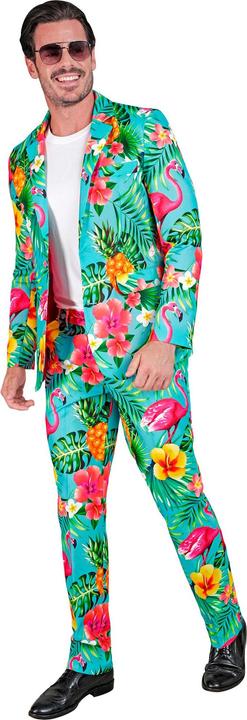 Image du produit Widmann Costume de fête avec motif néon flamant rose veste et pantalon (XL)