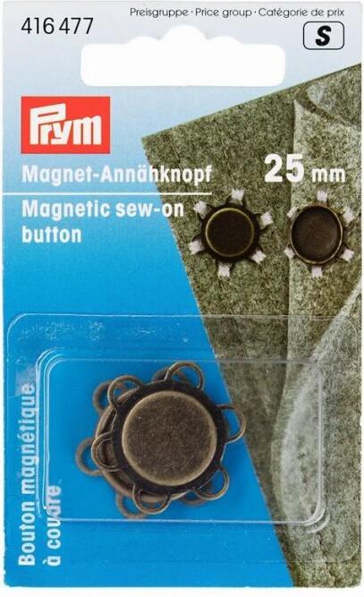 Immagine prodotto Prym Bottone magnetico da cucire 25 mm in ottone antico