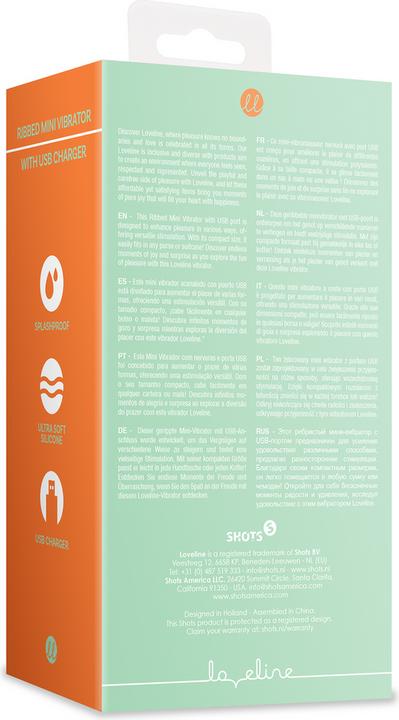 Produktbild Loveline Ribbed Mini Vibrator with USB Charger - Spring Sage