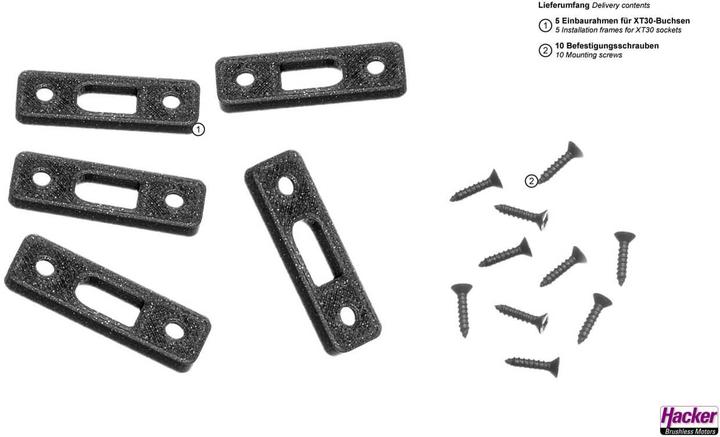 Actual product image Hacker mounting frame for xt30 sockets